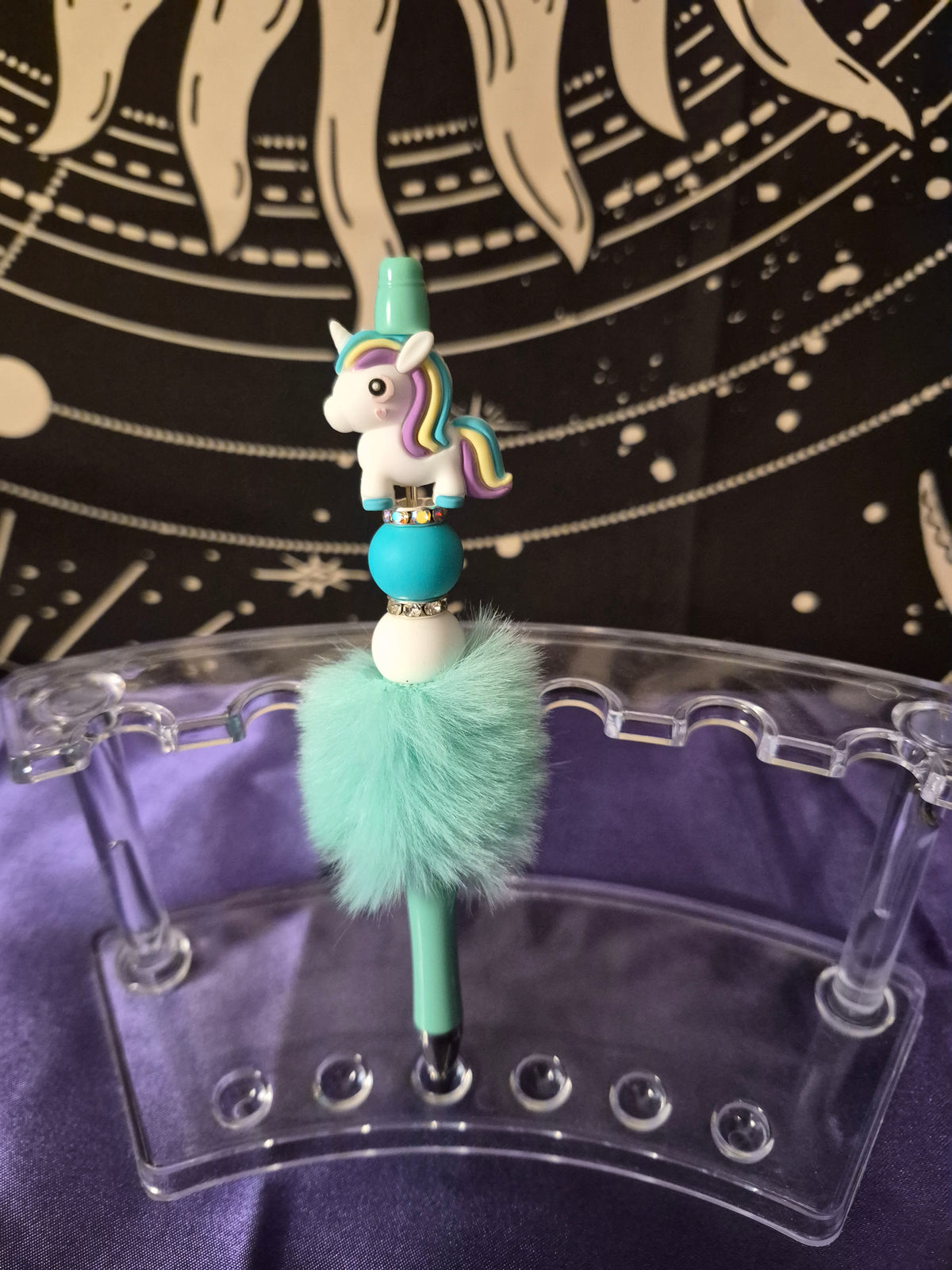 Teal fluffy unicorn