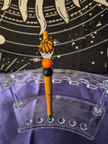Orange and black basketball