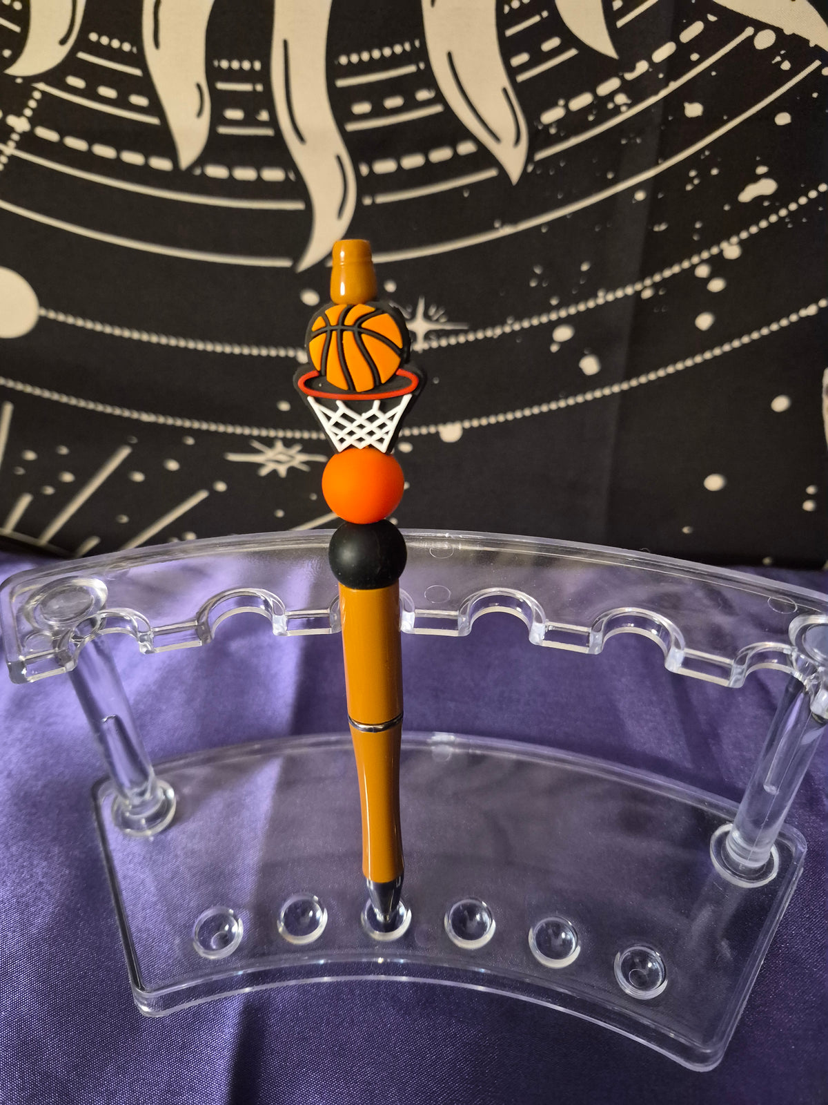 Orange and black basketball
